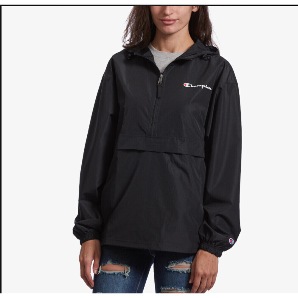 Champion Women's Water Resistant Packable Jacket In Black Size XS